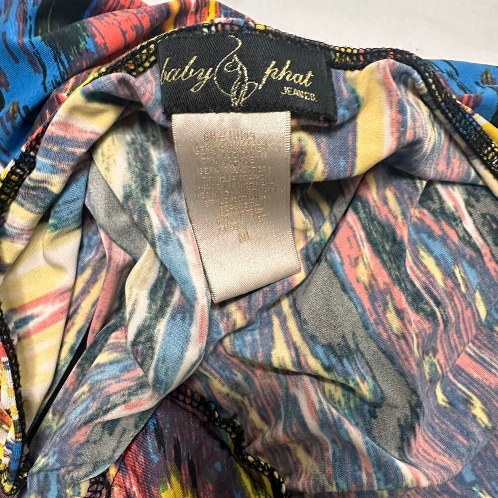 Baby Phat Vintage Beaded Multi color Halter Nevk Backless Dress Women’s Size M - Picture 5 of 5